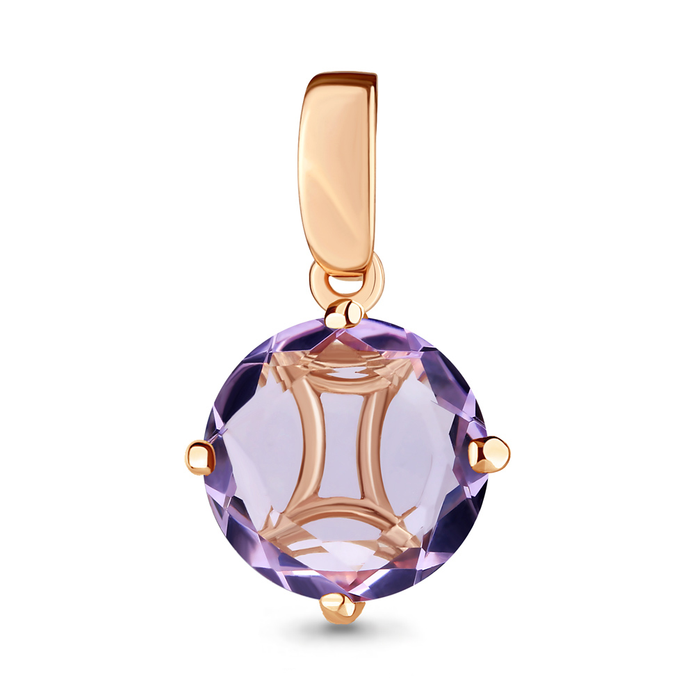

Подвеска из серебра с аметистом/фианитом Aquamarine 2519204А_925_з, 2519204А_925_з