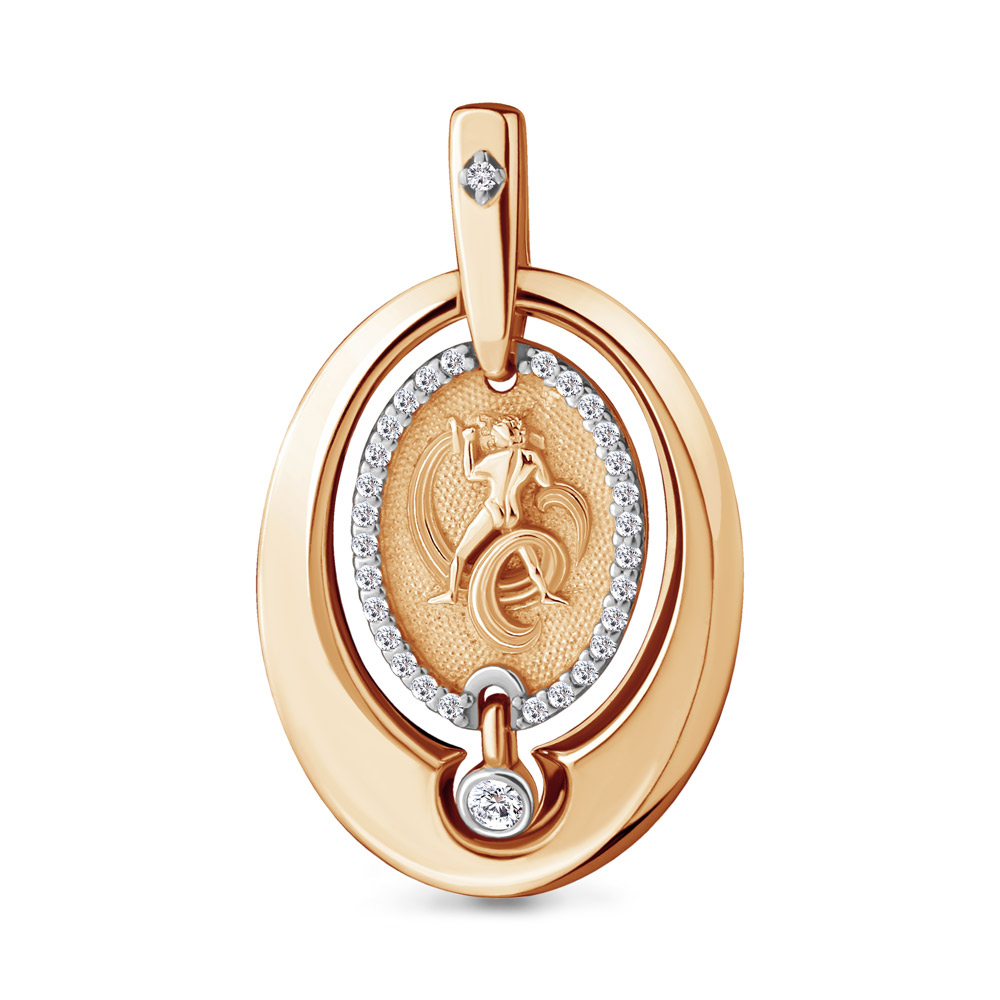 

Подвеска из серебра с кварцем/фианитом Aquamarine 2519114А_925_з, 2519114А_925_з