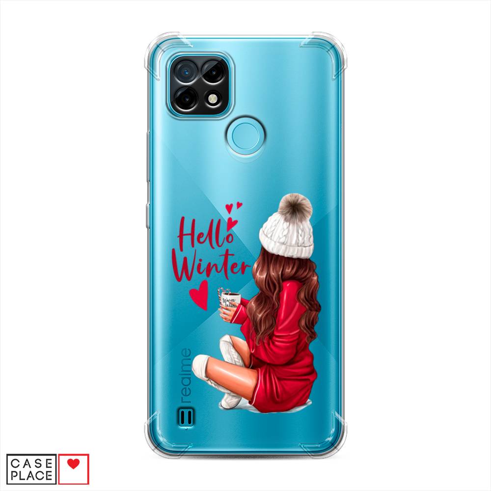 фото Противоударный силиконовый чехол "hello winter" на realme c21 awog