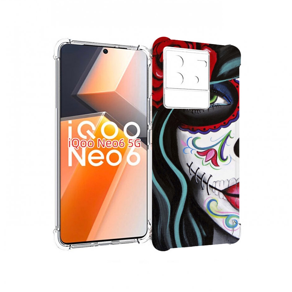 

Чехол MyPads девушка в масочке расписная женский для Vivo iQoo Neo 6 5G, Прозрачный, Tocco