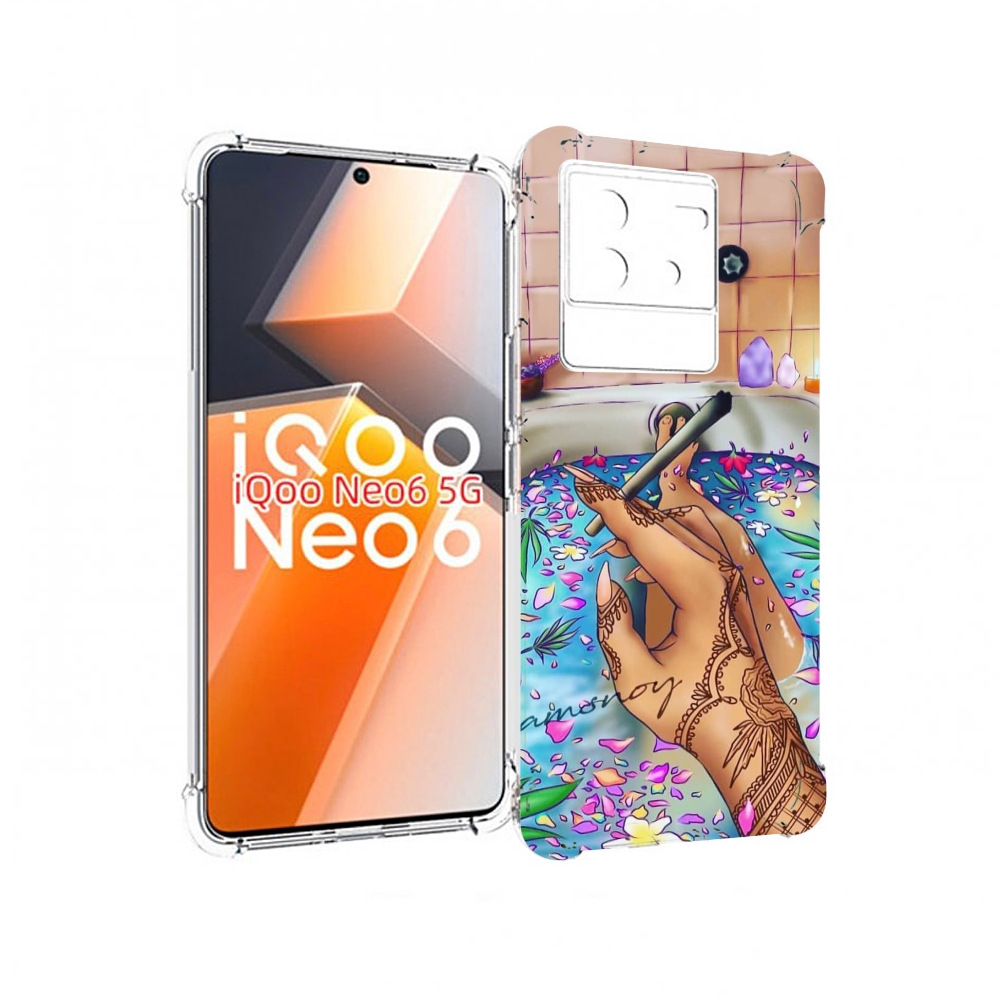 

Чехол MyPads девушка в ванне женский для Vivo iQoo Neo 6 5G, Прозрачный, Tocco