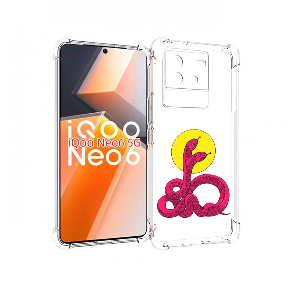

Чехол MyPads двухголовая-змея для Vivo iQoo Neo 6 5G, Прозрачный, Tocco