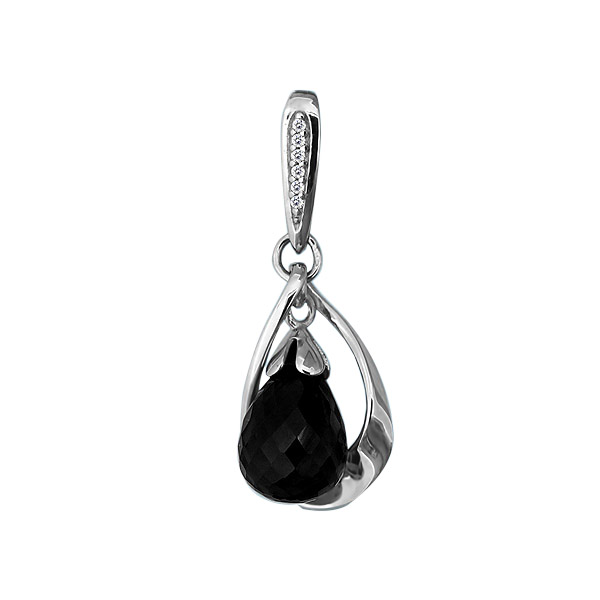 

Подвеска из серебра с фианитом и ониксом Aquamarine 2514217А_925_р, 2514217А_925_р