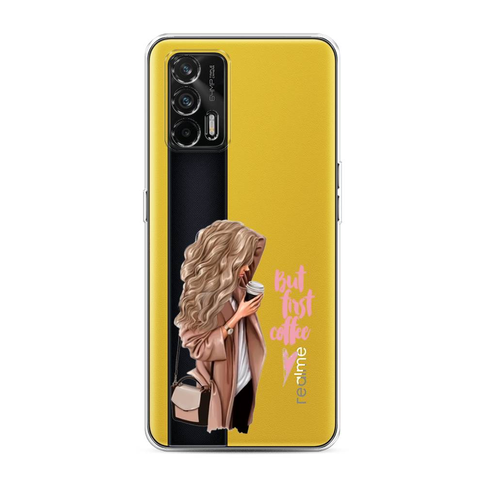 

Силиконовый чехол "Девушка с кофе" на Realme GT, Девушка с кофе