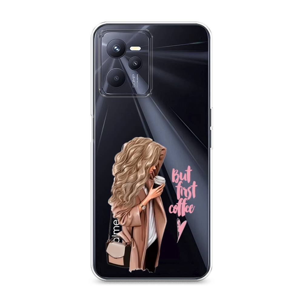 

Силиконовый чехол "Девушка с кофе" на Realme C35, Девушка с кофе