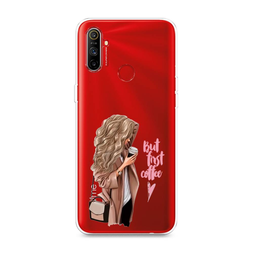 

Силиконовый чехол "Девушка с кофе" на Realme C3, Девушка с кофе