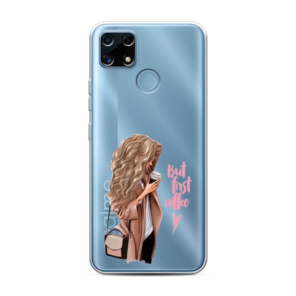

Силиконовый чехол "Девушка с кофе" на Realme C25, Девушка с кофе