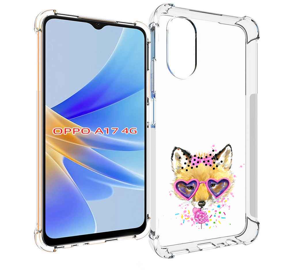 

Чехол MyPads лисенок с бантиком для OPPO A17, Прозрачный, Tocco
