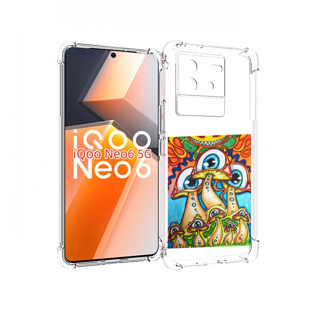 

Чехол MyPads грибы с глазами для Vivo iQoo Neo 6 5G, Прозрачный, Tocco