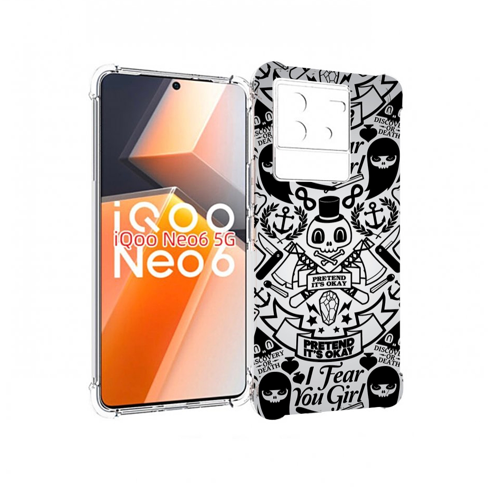 

Чехол MyPads готический-принт для Vivo iQoo Neo 6 5G, Прозрачный, Tocco