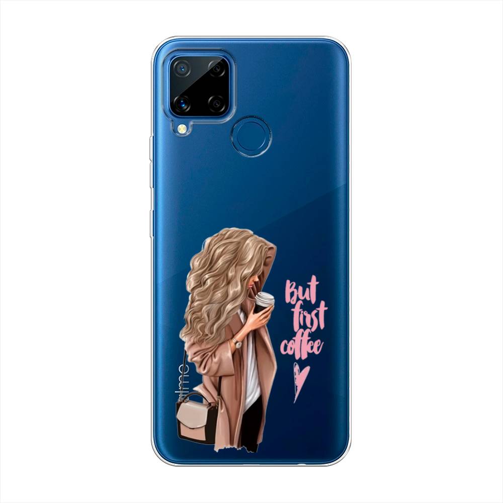 

Силиконовый чехол "Девушка с кофе" на Realme C15, Девушка с кофе