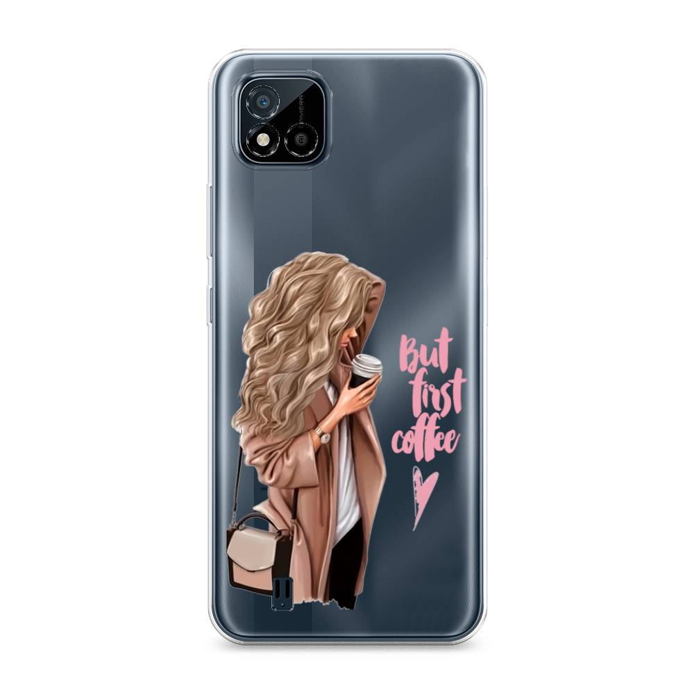 

Силиконовый чехол "Девушка с кофе" на Realme C11 (2021), Девушка с кофе
