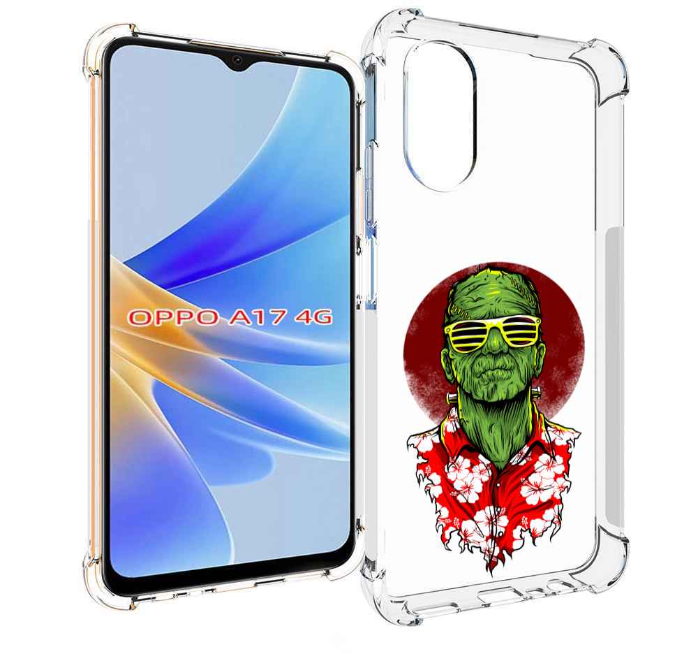 

Чехол MyPads крутой зеленый мужчина в очках для OPPO A17, Прозрачный, Tocco
