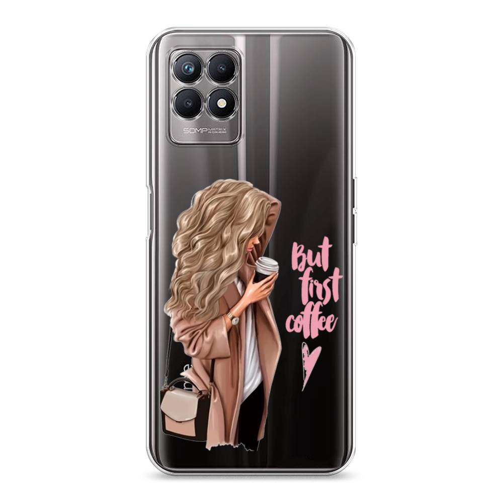 

Силиконовый чехол "Девушка с кофе" на Realme 8i, Девушка с кофе