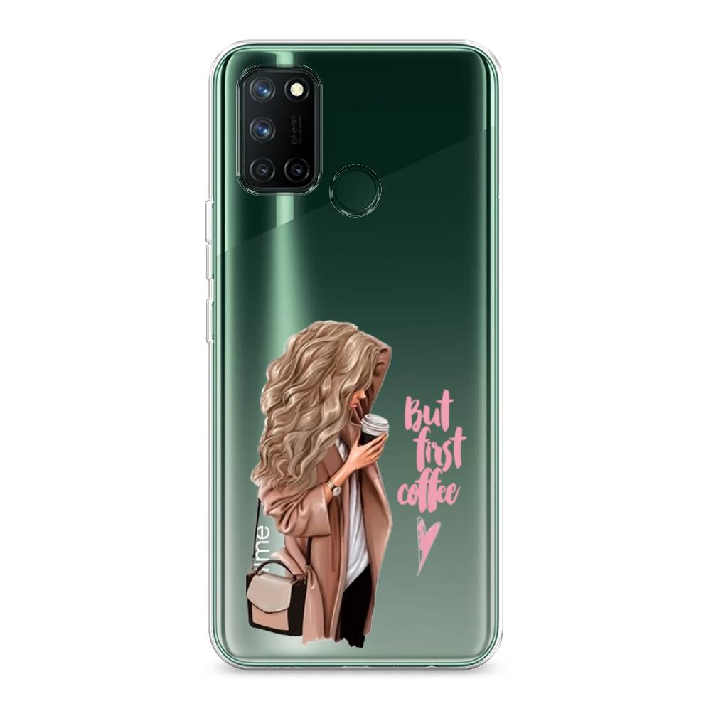 

Силиконовый чехол "Девушка с кофе" на Realme 7i, Девушка с кофе