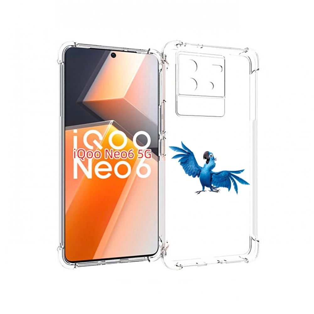 

Чехол MyPads голубой-попугайчик для Vivo iQoo Neo 6 5G, Прозрачный, Tocco