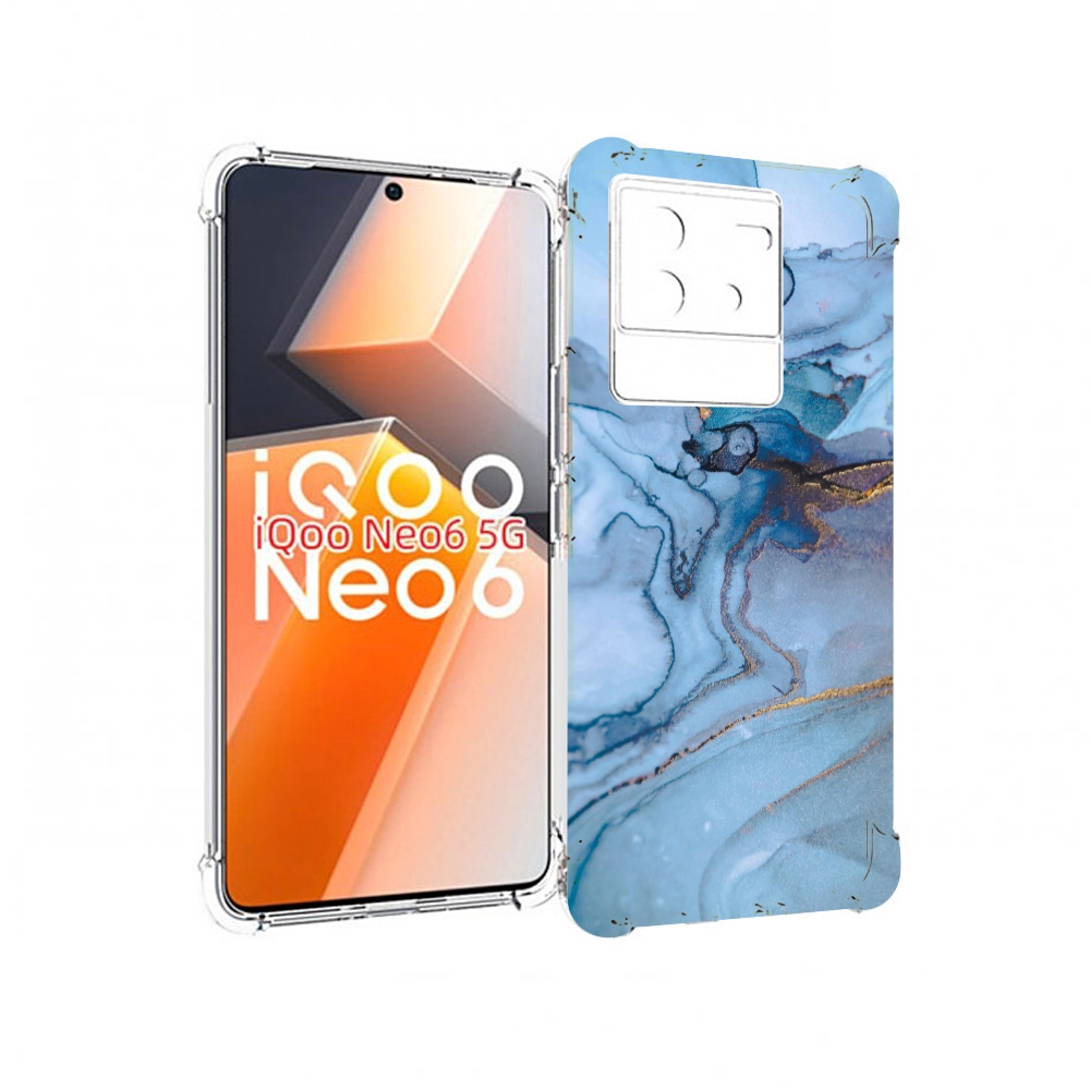 

Чехол MyPads голубой мрамор для Vivo iQoo Neo 6 5G, Прозрачный, Tocco