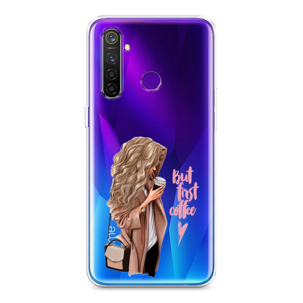 

Силиконовый чехол "Девушка с кофе" на Realme 5 Pro, Девушка с кофе