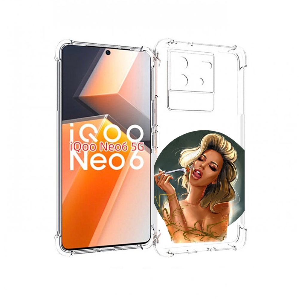 

Чехол MyPads голодная-девушка-модель женский для Vivo iQoo Neo 6 5G, Прозрачный, Tocco