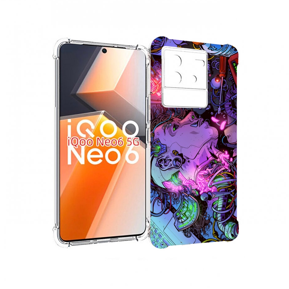 

Чехол MyPads голова робота мультик для Vivo iQoo Neo 6 5G, Прозрачный, Tocco