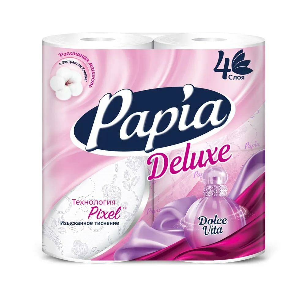 

Туалетная бумага Papia Deluxe Dolce Vita 4 шт, Белый