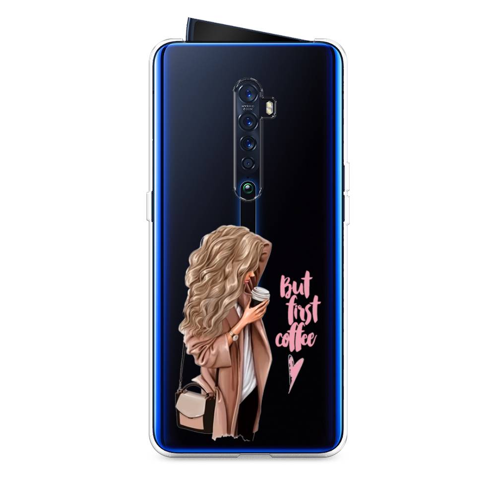 

Силиконовый чехол "Девушка с кофе" на Oppo Reno 2, Девушка с кофе