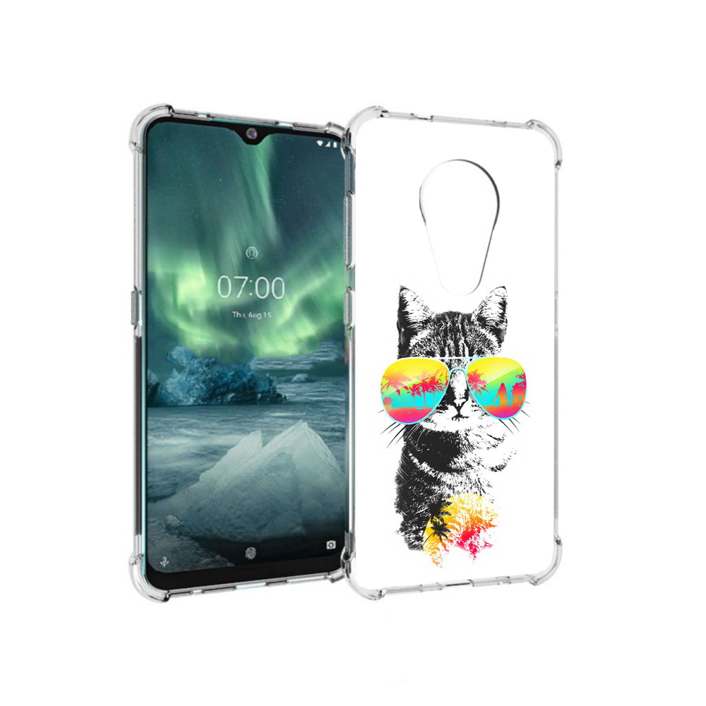 

Чехол MyPads Tocco для Nokia 7.2 крутой кот (PT139171.105.425), Прозрачный, Tocco