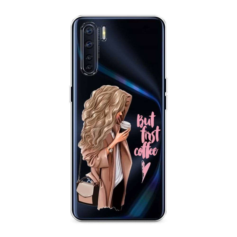 

Силиконовый чехол "Девушка с кофе" на Oppo A91, Девушка с кофе