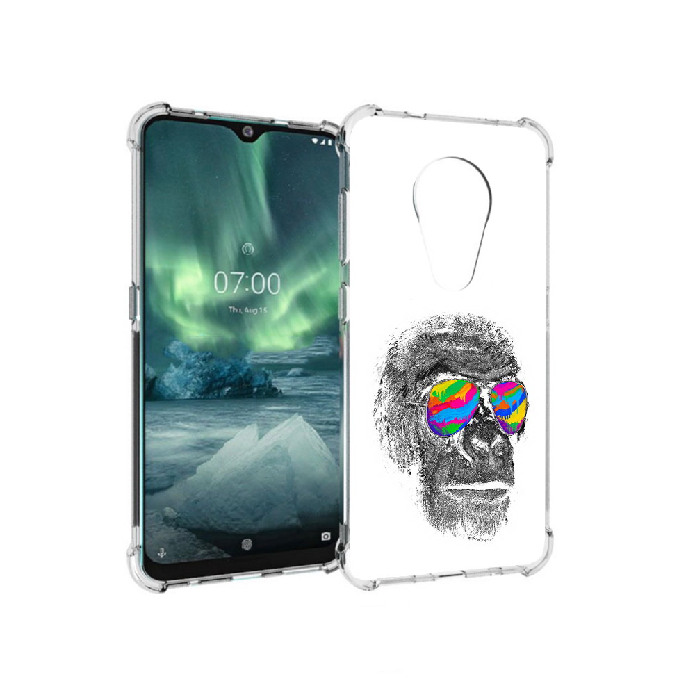 

Чехол MyPads Tocco для Nokia 7.2 крутая обезьяна в очках (PT139171.105.422), Прозрачный, Tocco
