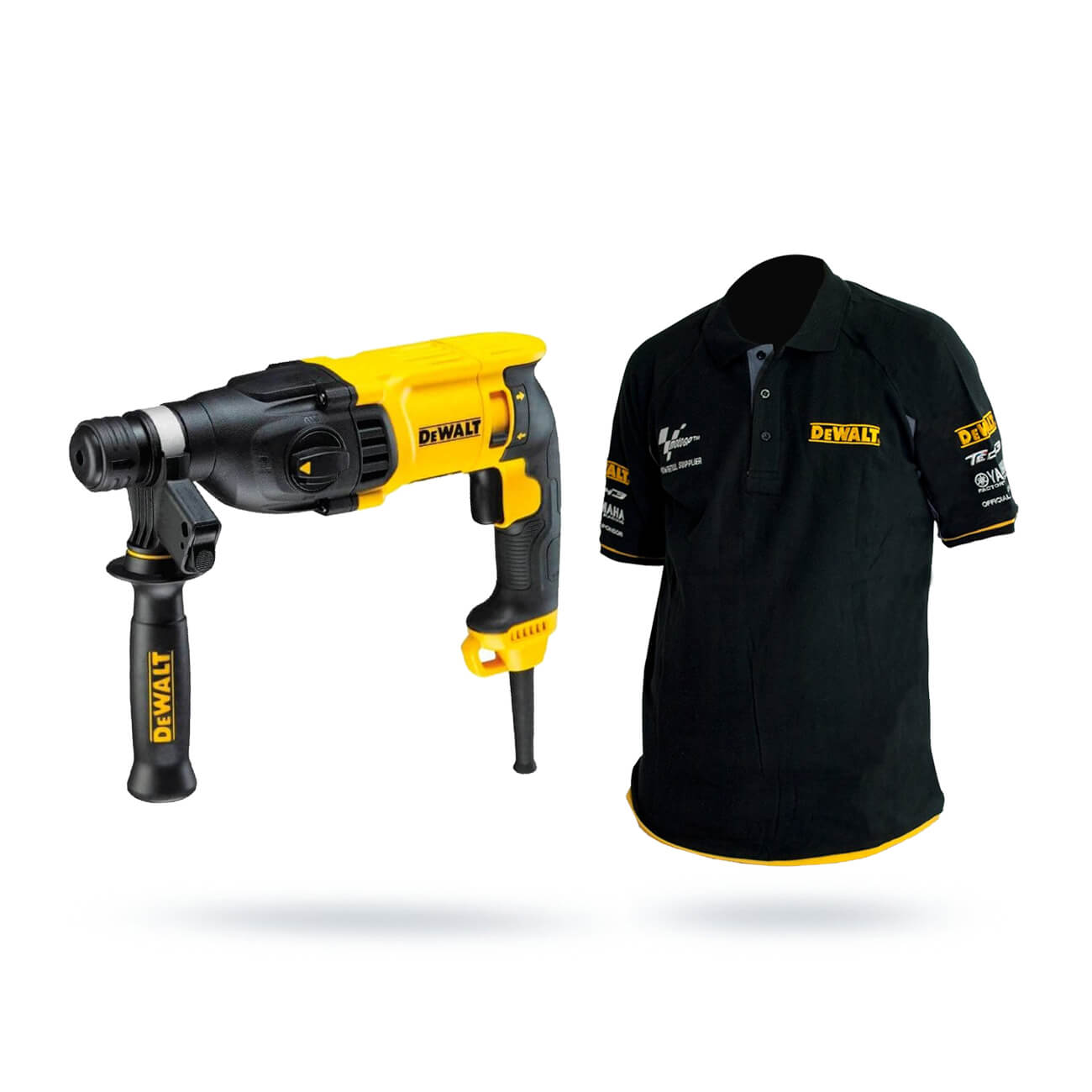 фото Перфоратор dewalt d25133k sds-plus + поло черное dewalt