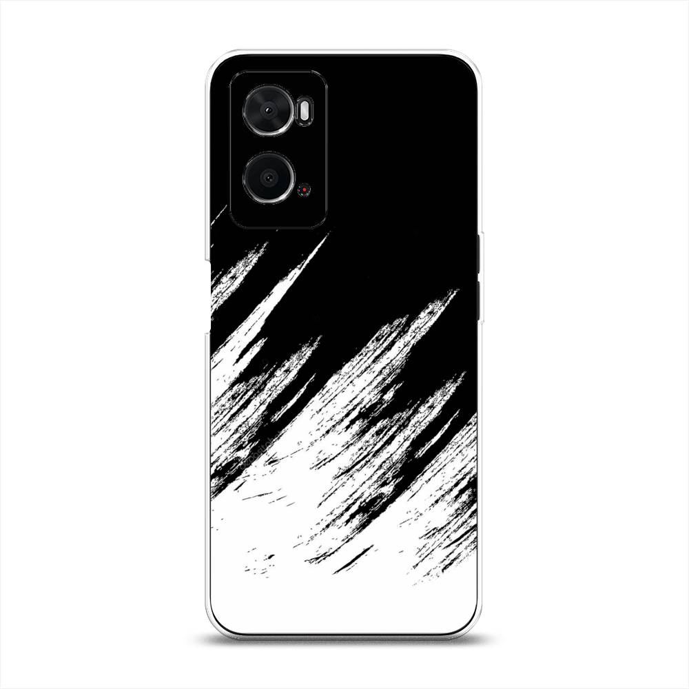 фото Силиконовый чехол "черно белые брызги" на oppo a36 awog