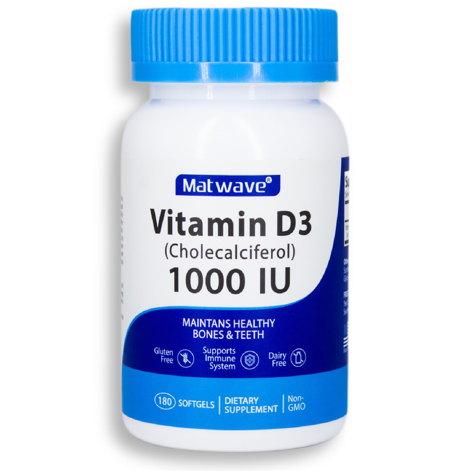 Купить Vitamin D3 1000 IU, Витамин Д3 Matwave IU 25 мкг капсулы 180 шт.