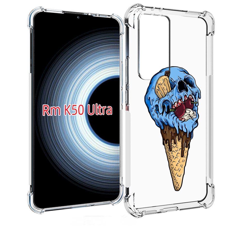 

Чехол MyPads мороженное череп для Xiaomi 12T / Redmi K50 Ultra, Прозрачный, Tocco