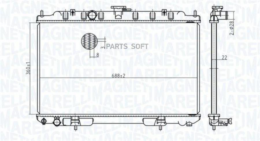 

Радиатор 685X360 MAGNETI MARELLI 350213175700