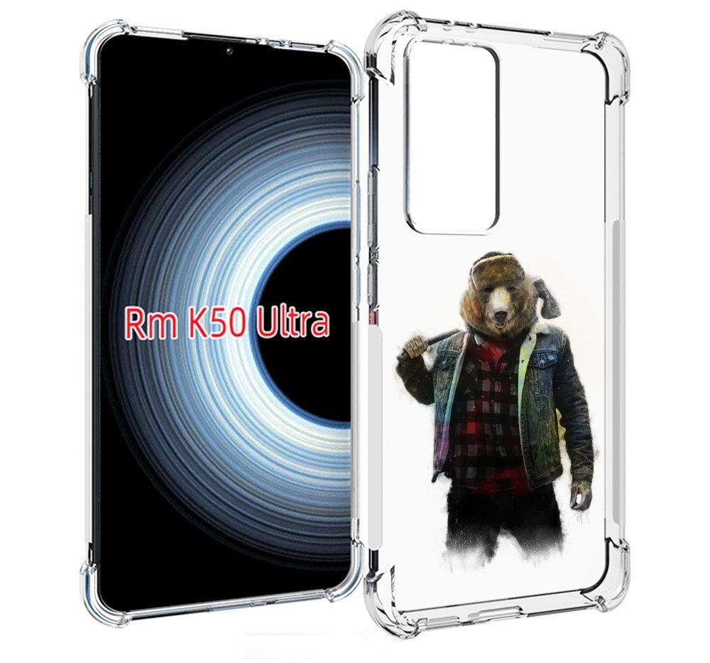 

Чехол MyPads медведь с топором для Xiaomi 12T / Redmi K50 Ultra, Прозрачный, Tocco