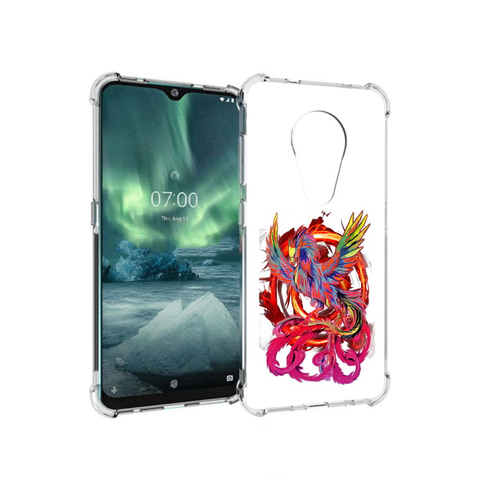 

Чехол MyPads Tocco для Nokia 7.2 красочный феникс (PT139171.105.414), Прозрачный, Tocco