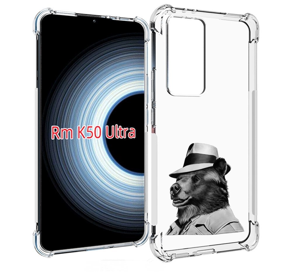 Чехол MyPads медведь в шляпе для Xiaomi 12T / Redmi K50 Ultra