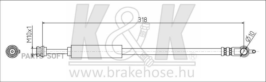 

Шланг Тормозной K&K Ft1629 Mazda 3, 6 12- Задн. R/L K&K арт. FT1629