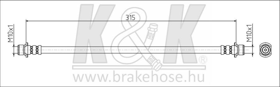 

Шланг тормозной K&K FT1571 TOYOTA LANDCRUISER #J200, LEXUS LX450, LX570 Задн.