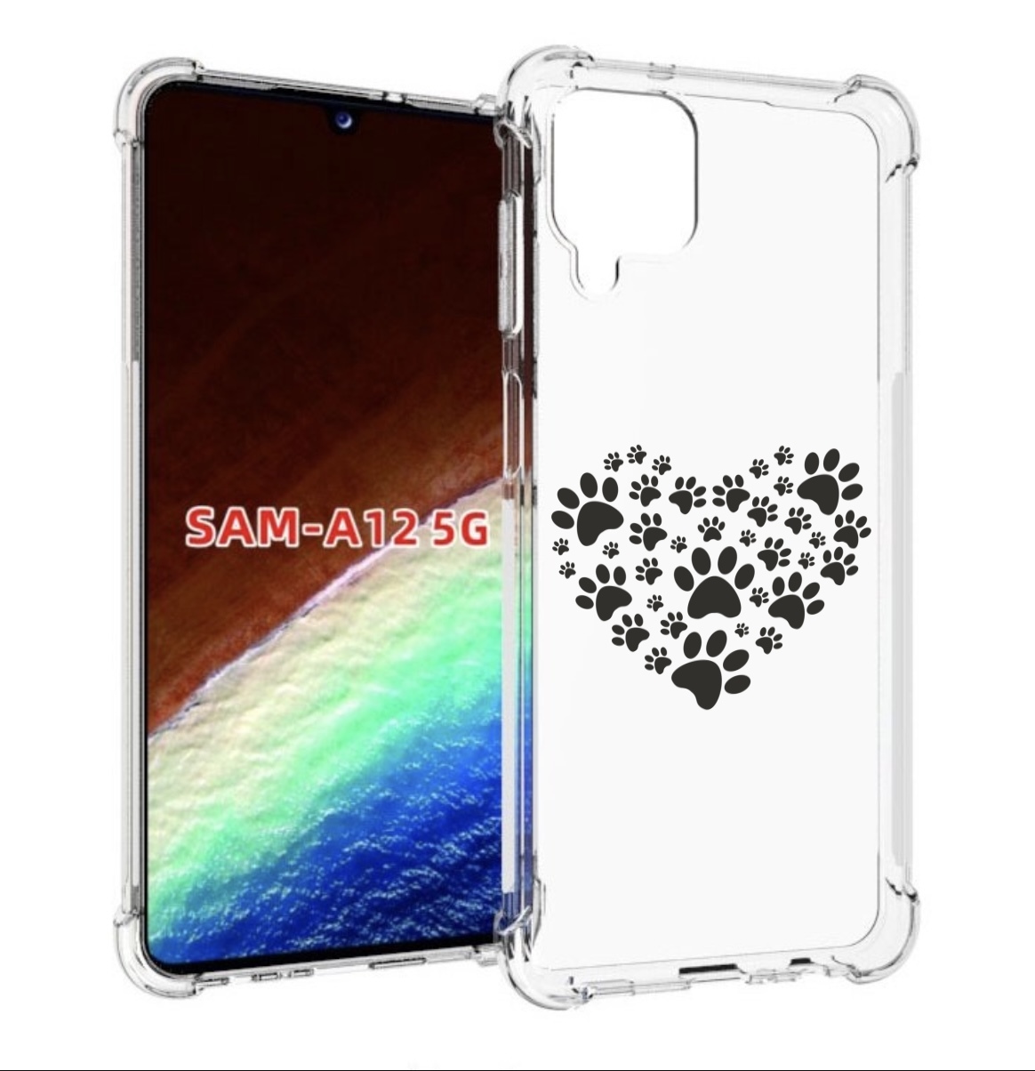 Чехол MyPads следы-в-сердечке для Samsung Galaxy A12 (SM-A125F) 2020/21/A12 Nacho SM-A127F Tocco