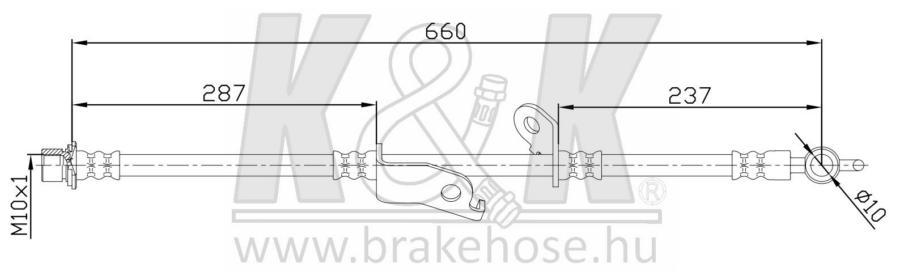 

Шланг тормозной K&K FT0978 TOYOTA AURIS, COROLLA #E15# 07-, VERSO #R2# 09- Передн. Лев.
