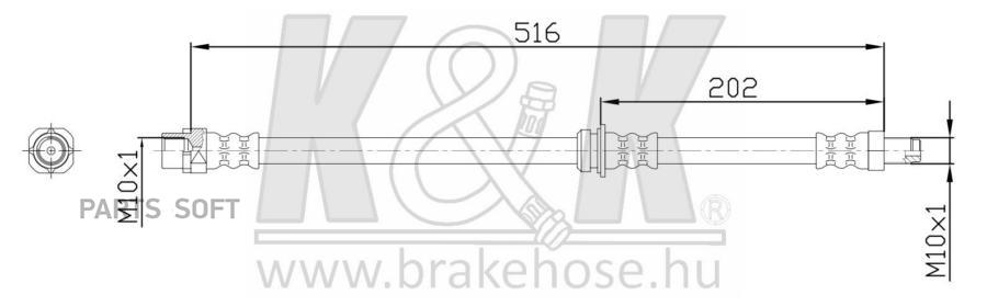 

Шланг тормозной K&K FT0269 BMW X3 (E83) 2.0 / 2.5 / 3.0 04- Rear