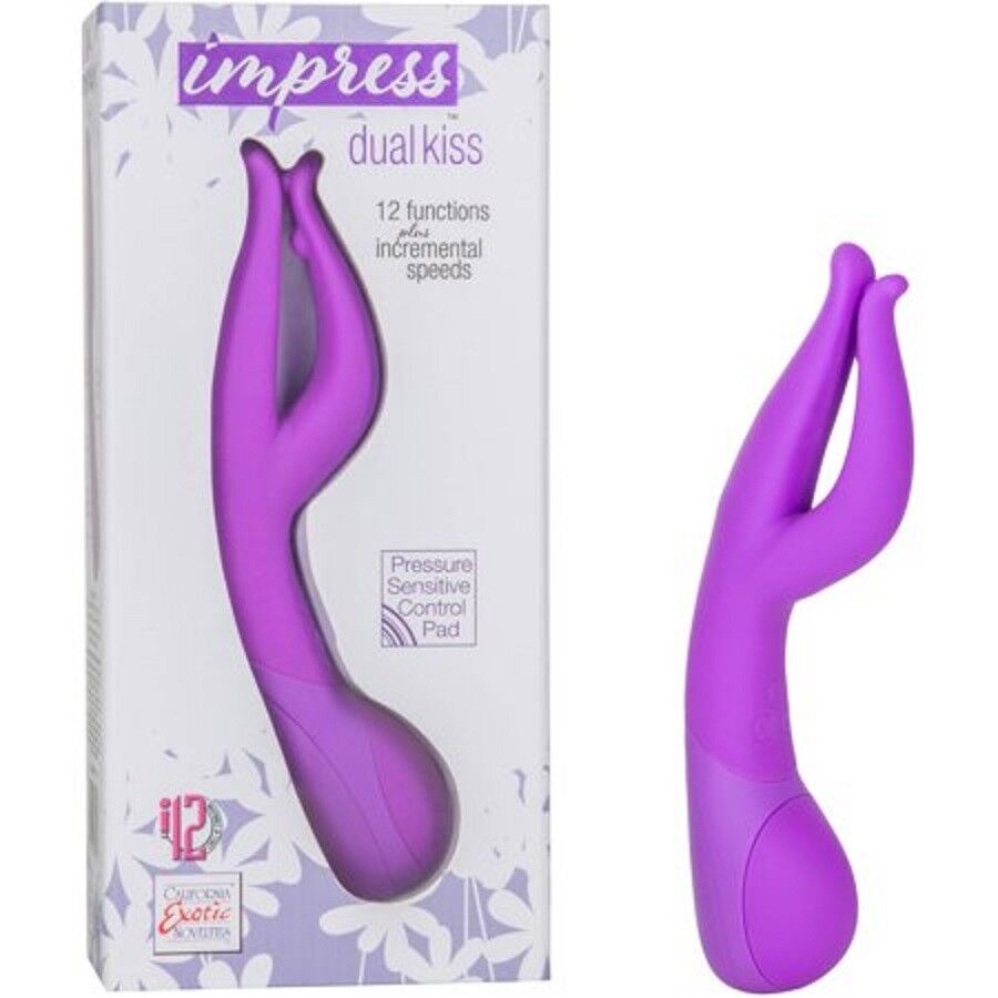 фото Унивесальный вибратор california exotic novelties impress dual kiss 21,5 см