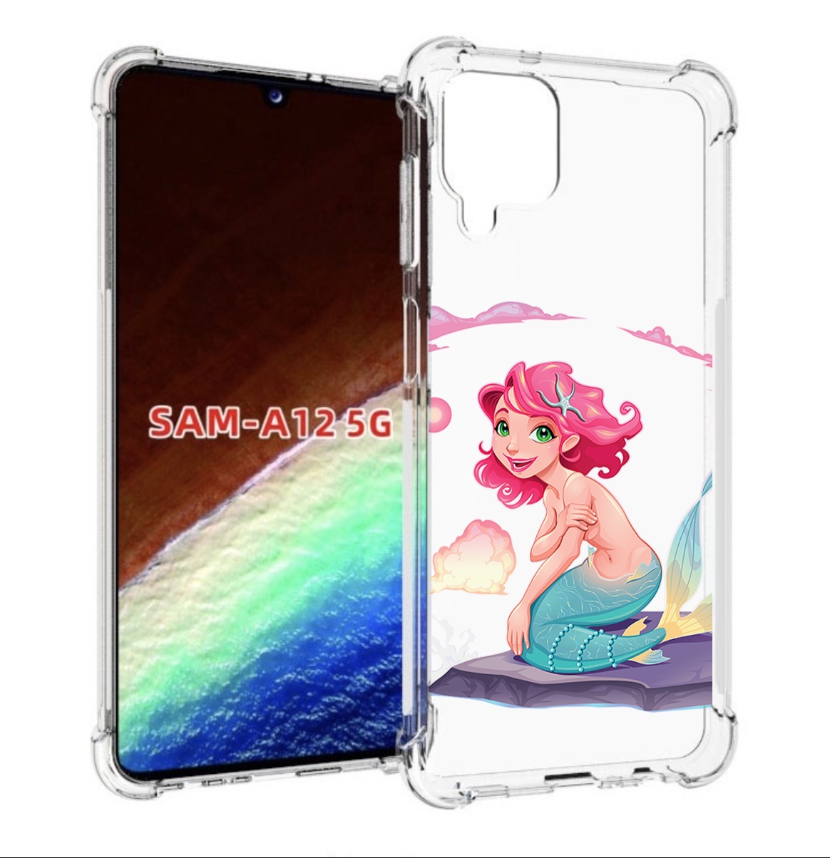 

Чехол MyPads русалочка для Samsung Galaxy A12 (SM-A125F) 2020/21/A12 Nacho SM-A127F, Прозрачный, Tocco