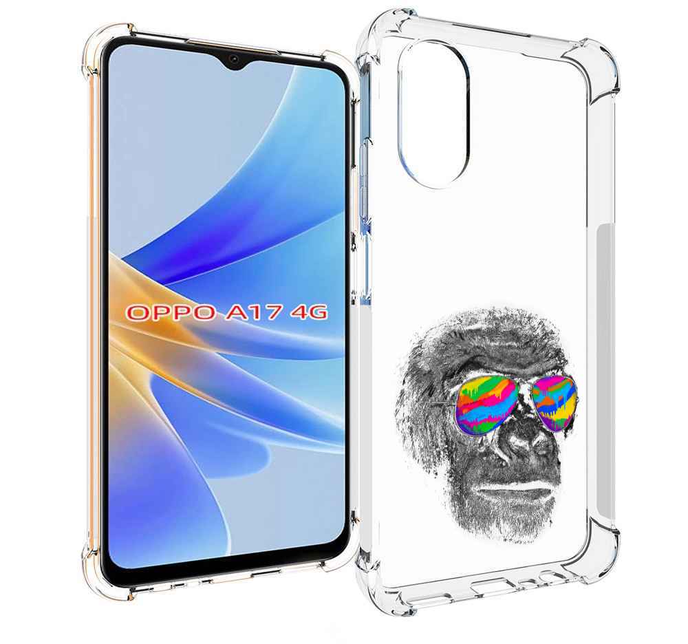

Чехол MyPads крутая обезьяна в очках для OPPO A17, Прозрачный, Tocco