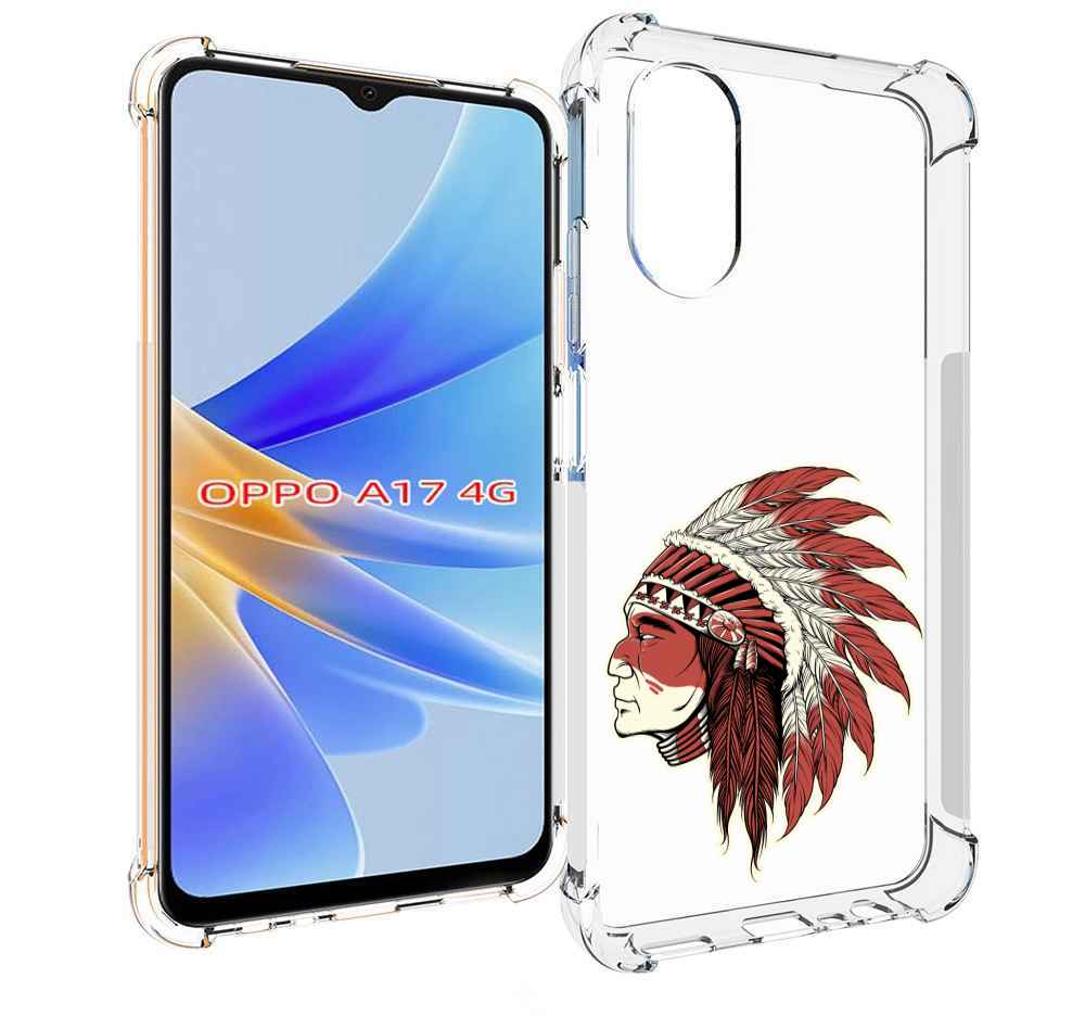 

Чехол MyPads красный индеец для OPPO A17, Прозрачный, Tocco