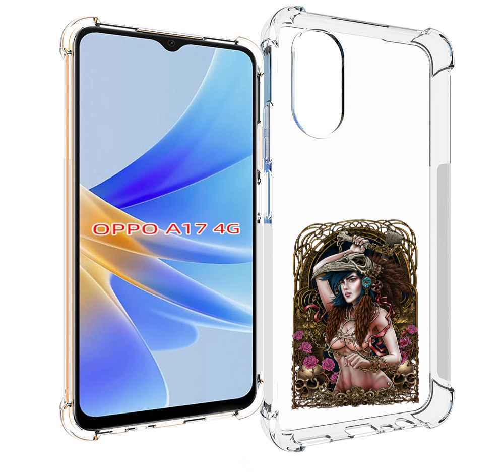 Чехол MyPads красивая девушка рисунок для OPPO A17