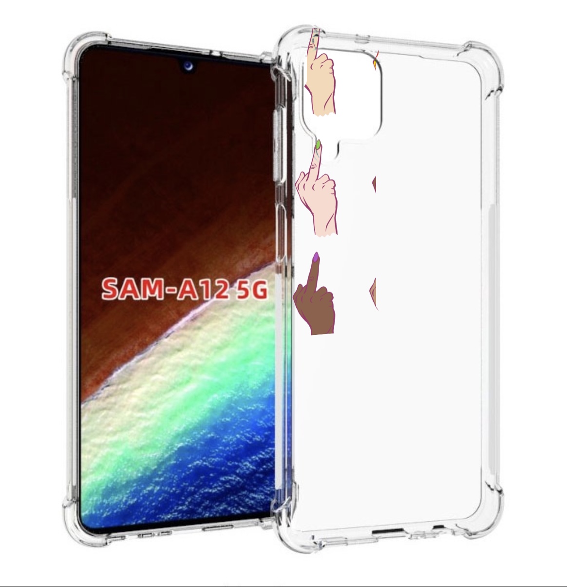 

Чехол MyPads разноцветные-руки для Samsung Galaxy A12 (SM-A125F) 2020/21, Прозрачный, Tocco