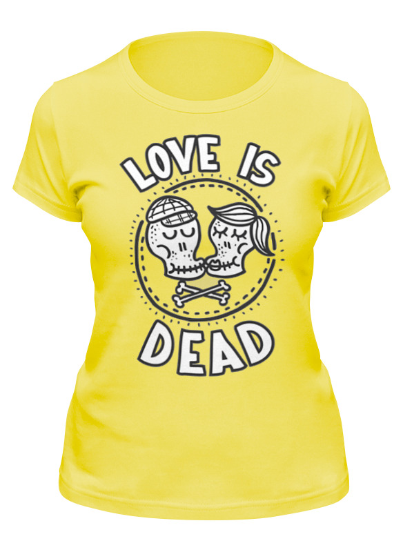 

Футболка женская Printio Love is dead желтая S, Love is dead