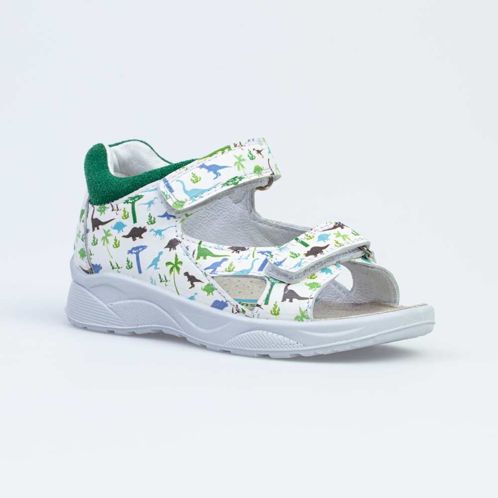 фото Сандалии для мальчиков котофей цв.белый, зеленый р.23